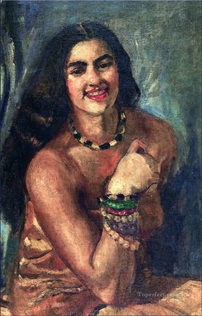 アムリタ シェール ギル 自画像 インド人油絵